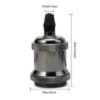 Fényes fekete króm Edison foglalat M10×1 menettel