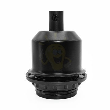 Fekete Edison E27 búratartós foglalat fém burkolattal