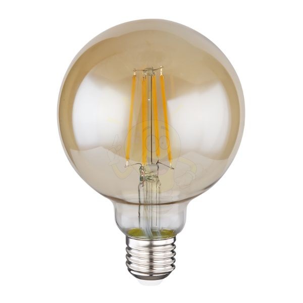 G95 LED dekor izzó borostyán üveg búráva