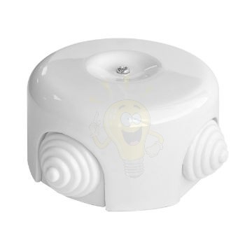Fehér porcelán falonkívüli kötődoboz 78x45mm