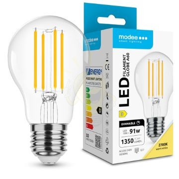 Modee LED Izzó Filament A60 10W E27 360° 2700K (1350 lumen) dimm. ERP