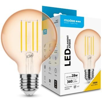 Modee LED Filament Amber Globe G80 4W E27 320° 1800K (360 lumen)