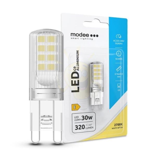 Modee Lighting LED Izzó G9 Alumínium 2,6W 2700K (320 lumen) ERP B1