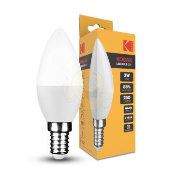 KODAK Max LED Izzó Gyertya (Candle) C37 3W E14 270° 2700K (250 lumen)