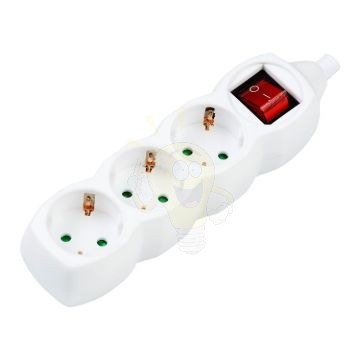 Technik Szerelhető Elosztó 3 utas + kapcsoló (fehér) 16A