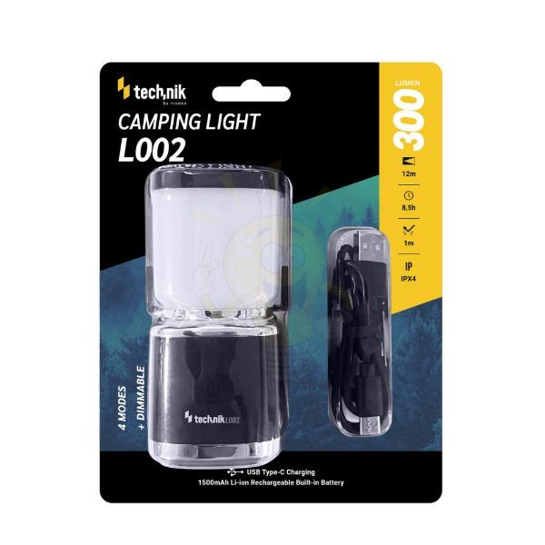 Technik Kempinglámpa L002 (akkumulátoros - 1500mAh) (300 lumen)