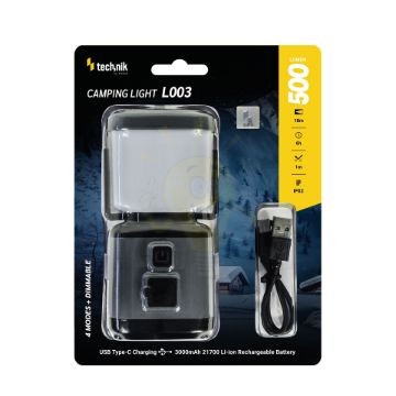 Technik Kempinglámpa L003 (+1x21700 3000mAh) (500 lumen)